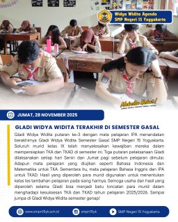 Gladi Widya Widita Semester Ganjil Tahun Ajaran 2025/2026 SMp Negeri 15 Yogyakarta.