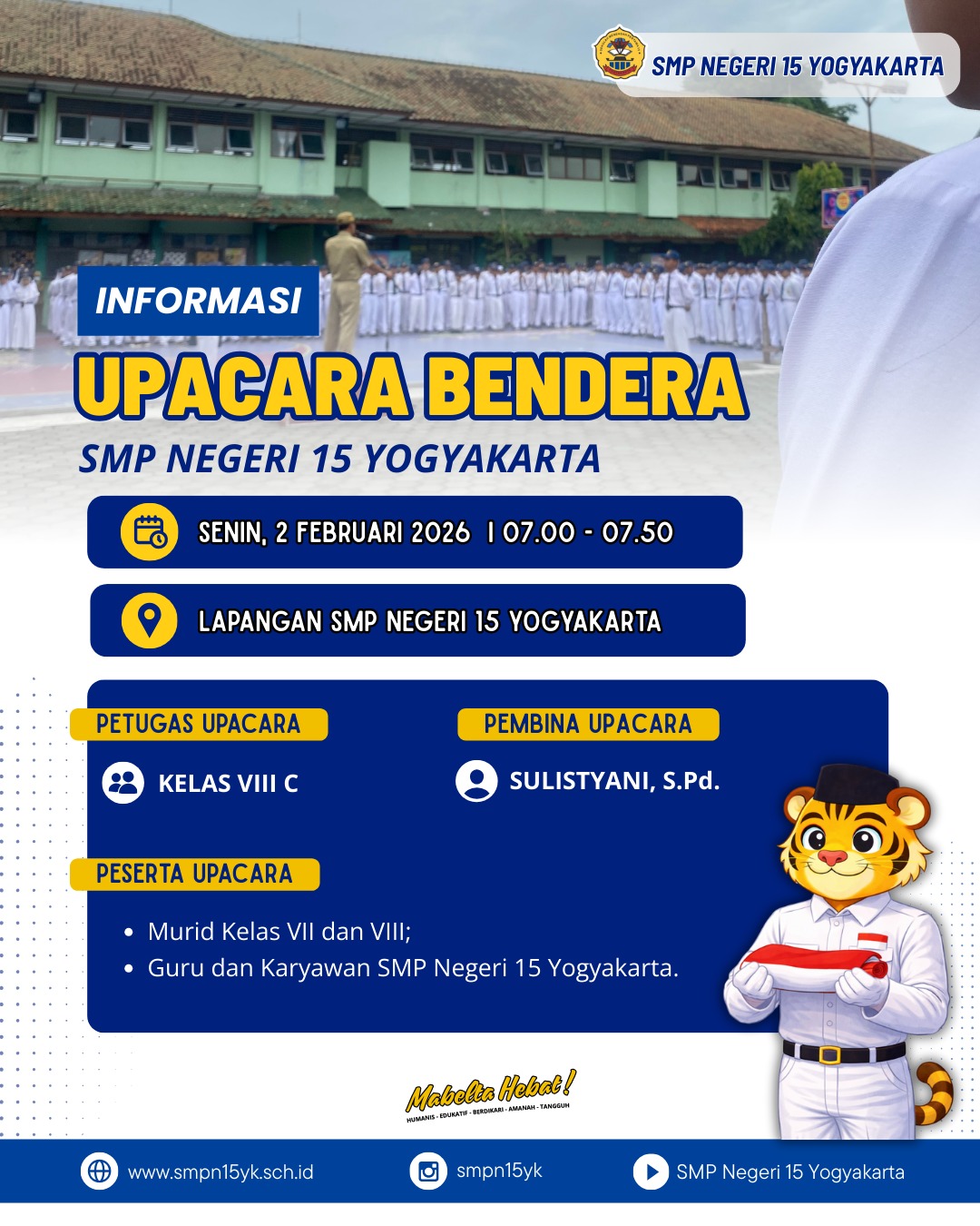 Informasi upacara Hari Senin, 2 Februari 2026🌟