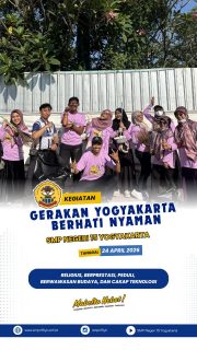 Aksi Kebersihan SMPN 15 Yogyakarta: Dukung Indonesia ASRI

Menindaklanjuti SE Mendagri No. 600.11/889/SJ Tahun 2026 tentang Gerakan Indonesia ASRI dan SE Wali Kota Yogyakarta No. 100.3.4/335 tentang Gerakan Yogyakarta Berhati Nyaman, SMPN 15 Yogyakarta melaksanakan aksi nyata pembersihan lingkungan pada tanggal 24 April 2026.

Beberapa guru karyawan terjun langsung melakukan kerja bakti massal di sepanjang Jalan Mataram hingga Jalan Mas Suharto. Kegiatan ini difokuskan pada pembersihan sampah plastik dan penataan trotoar guna menciptakan lingkungan publik yang bersih, sehat, dan estetis.

Aksi ini merupakan wujud komitmen SMPN 15 Yogyakarta dalam mengedukasi siswa serta warga sekitar untuk menjaga kelestarian alam sekaligus mendukung kenyamanan tata kota Yogyakarta.