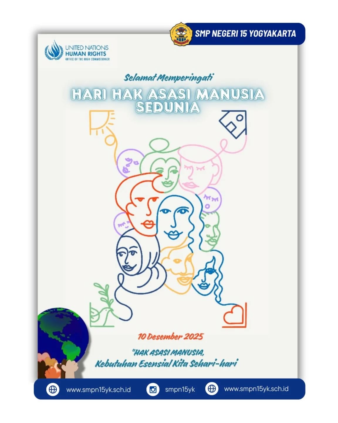 Selamat memperingati Hari Hak Asasi Manusia Sedunia - 10 Desember 2025

“Hak Asasi Manusia, Kebutuhan Esensial Kita Sehari-hari”