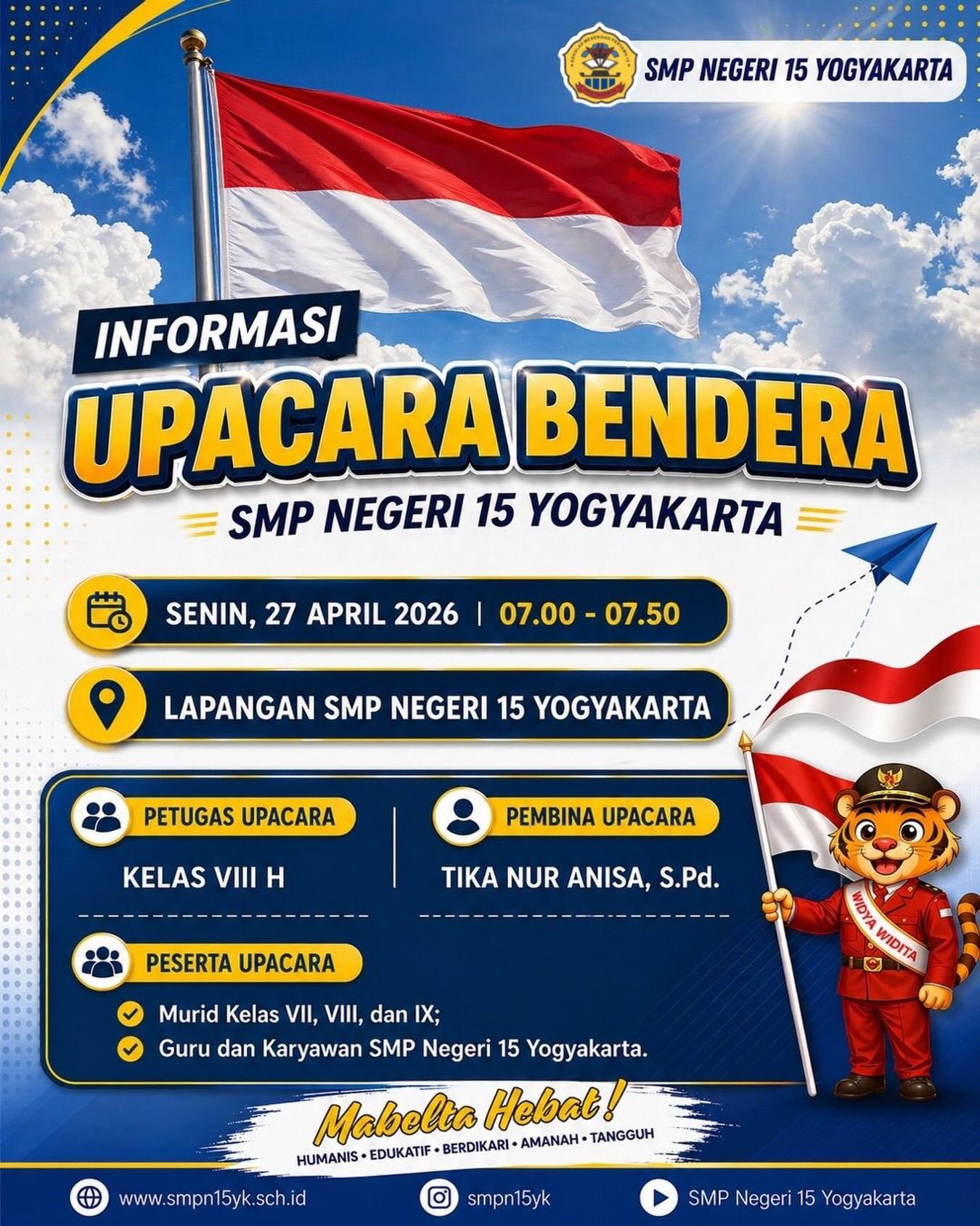 Informasi Upacara Bendera SMP Negeri 15 Yogyakarta ✨