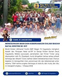 Ibadah Natal Kristen se-DIY yang diikuti oleh guru dan murid Kristen SMP Negeri 15 Yogyakarta ✨
