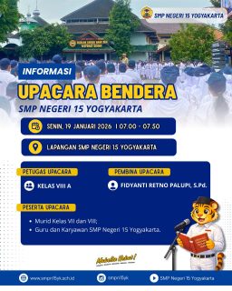 Informasi Upacara Bendera hari Senin, 19 Januari 2026.