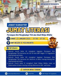 Jumat Karakter - Jumat Literasi bagi murid kelas VII, VIII, dan IX ✨