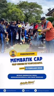 PERKEMAHAN WIDYA WIDITA - Sesi membatik cap dibersamai oleh Kak Ridwan dari PT Serasi Auto Raya, Jakarta.
Melalui kegiatan ini, peserta perkemahan belajar mengenal proses membatik cap secara langsung, mulai dari teknik, ketelitian, hingga makna kesabaran dalam setiap pola yang tercetak di atas kain.
Semoga pengalaman hari ini tidak hanya menambah keterampilan, tetapi juga menumbuhkan rasa bangga terhadap warisan budaya bangsa serta membentuk karakter yang teliti, tekun, dan menghargai proses dalam setiap karya yang dihasilkan.