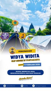 PERKEMAHAN WIDYA WIDITA - Rabu, 11 Februari 2026 menjadi awal petualangan seru peserta kelas VII di Bumi Perkemahan Prambanan. Hari pertama diawali dengan mendirikan tenda, lomba pioneering, eksplorasi peta lapangan, penampilan busana adat Jawa, hingga belajar membatik cap bersama Kak Ridwan dari PT Serasi Auto Raya.