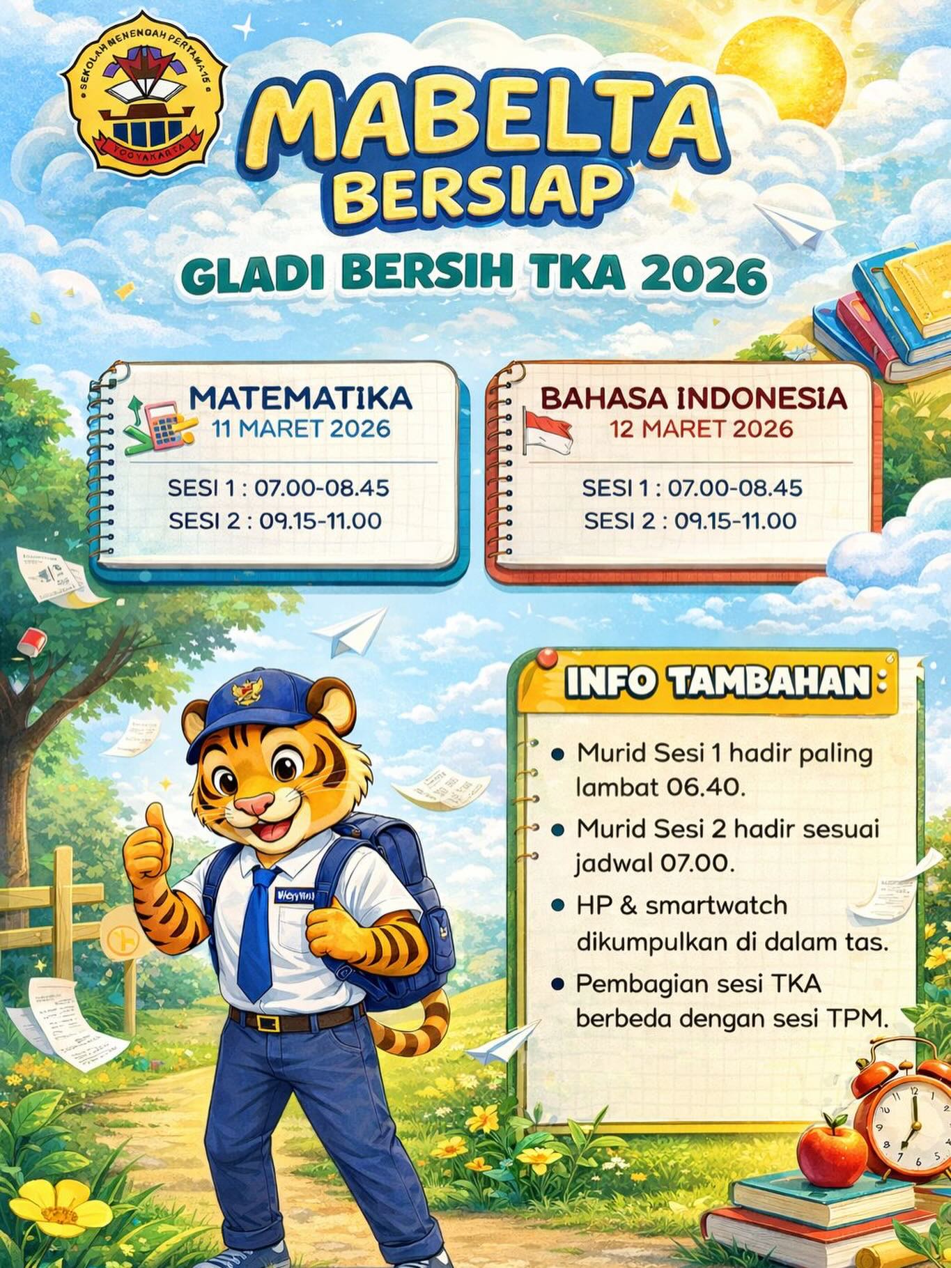 Semangat Gladi Bersih TKA 2026 bagi murid kelas IX ✨