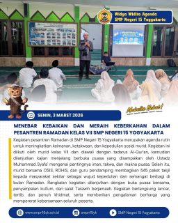 Pesantren Ramadan Murid Kelas VII dan Berbagi Takjil dari keluarga besar SMP Negeri 15 Yogyakarta ✨