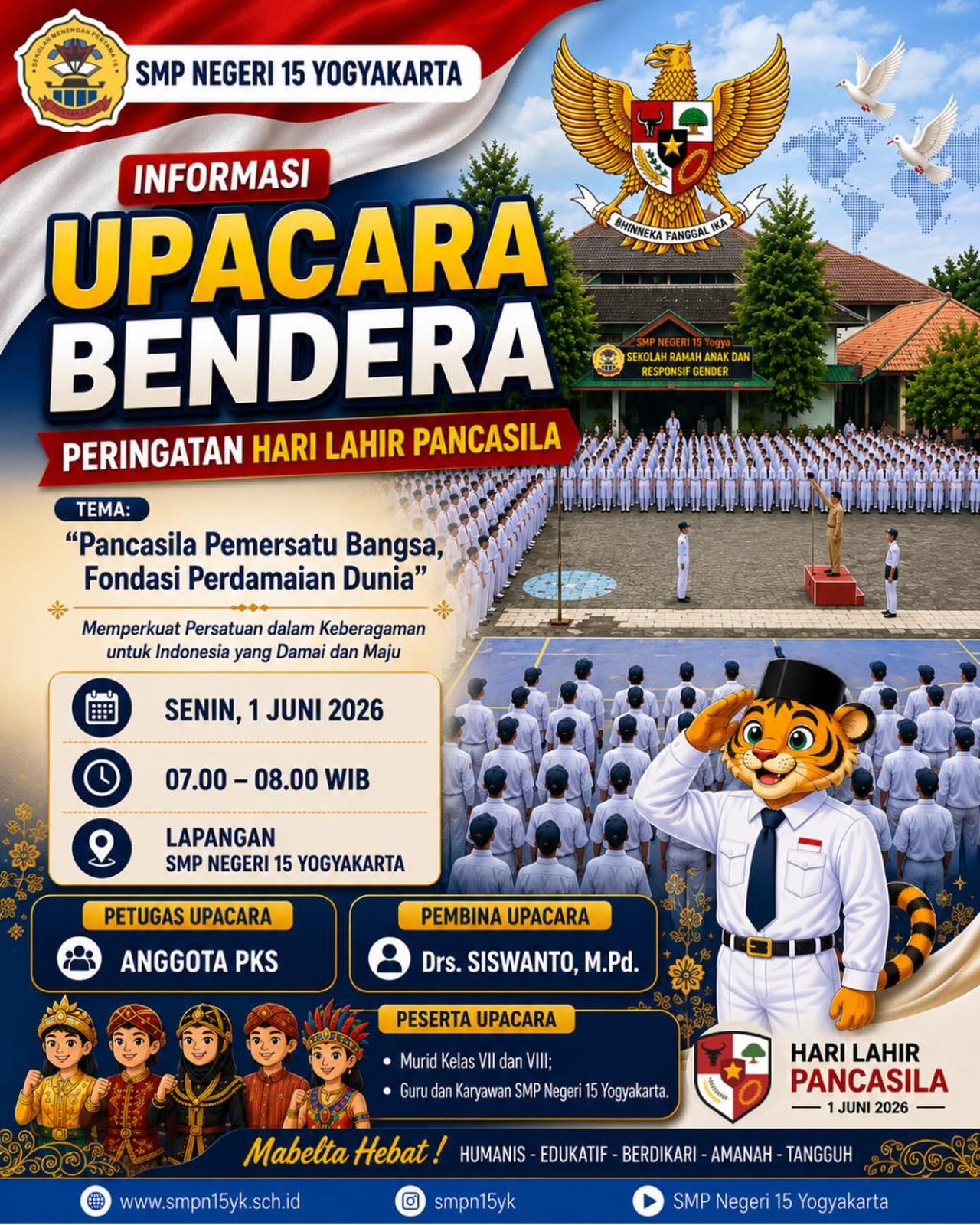 Informasi Upacara Bendera Peringatan Hari Lahir Pancasila Tahun 2026